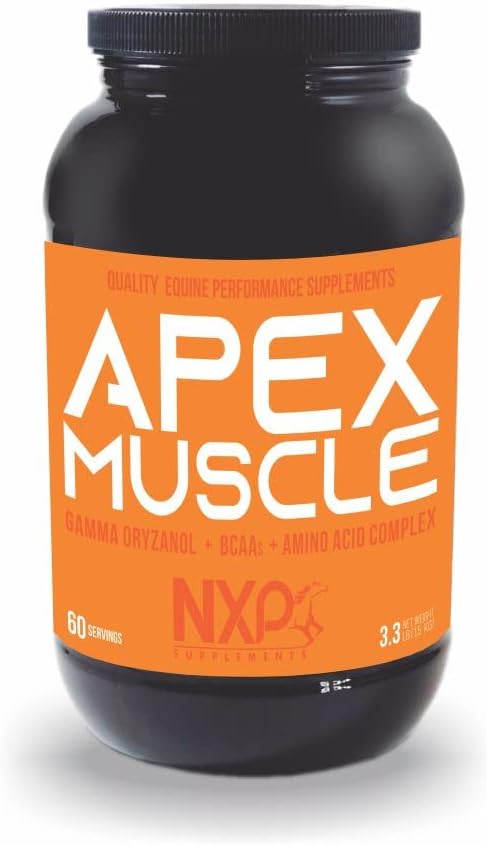 APEX Muscle, Body & Strength Builder for Horses - Energy, Endurance, Stamina, Recovery Support - Gamma Oryzanol BCAA Amino Acids Lysine Carnitine L-Arginine AKG 3.3 lb (60 Servings)