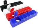 USA Merchant - 7 dagen kleine pillendoos met snap sluiten deksels - Weekly pil Organizer 4 keer per dag of 28 dagen Dispenser - Wordt geleverd met 4 aparte 7 dagen pil containers voor vitaminen, supplementen, en geneeskunde
