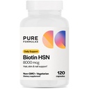 PureFormulas Biotin 8000 mcg Hair Skin Nails Biotin Supplement Biotina, Biotin Hair Growth Vitaminen B7 Supplement voor vrouwen en mannen 120 Capsules