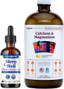 LIQUIDHEALTH Slaapwel Melatonine Drops & Calcium en Magnesium Liquid Joint Supplement Bundle - Natural Herbal Slaaphulp, bevordert ontspanning, bot, weefsel, & gezamenlijke ondersteuning - USA Made, Vegan, Non-GMO