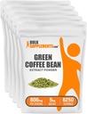 BulkSupplements.com Green Coffee Bean Extract Poeder - Green Coffee Bean Supplements, Green Coffee Bean Powder - Energy Support, Glutenvrij, 800mg per portie, 5kg (11 lbs) (Pack of 5)