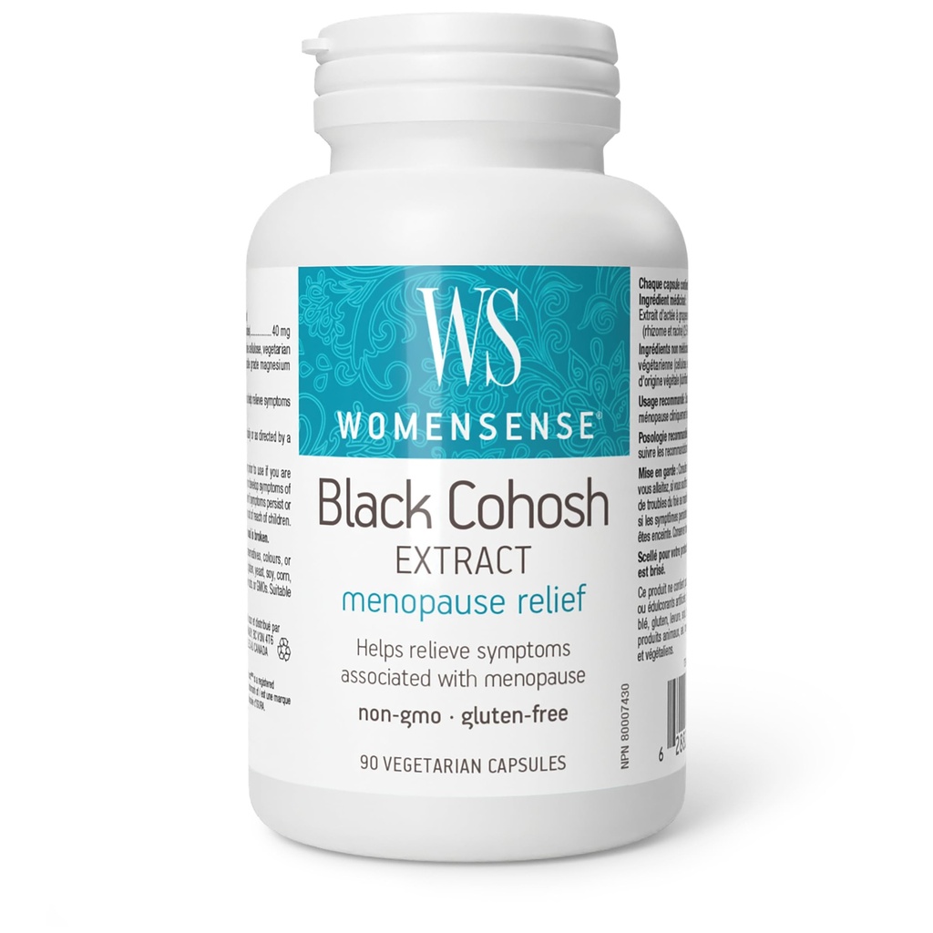 Natuurlijke factoren - WomenSense Women's Black Cohosh Extract 40mg, Menopauzale Symptoom Ondersteuning, 90 Vegetarische Capsules
