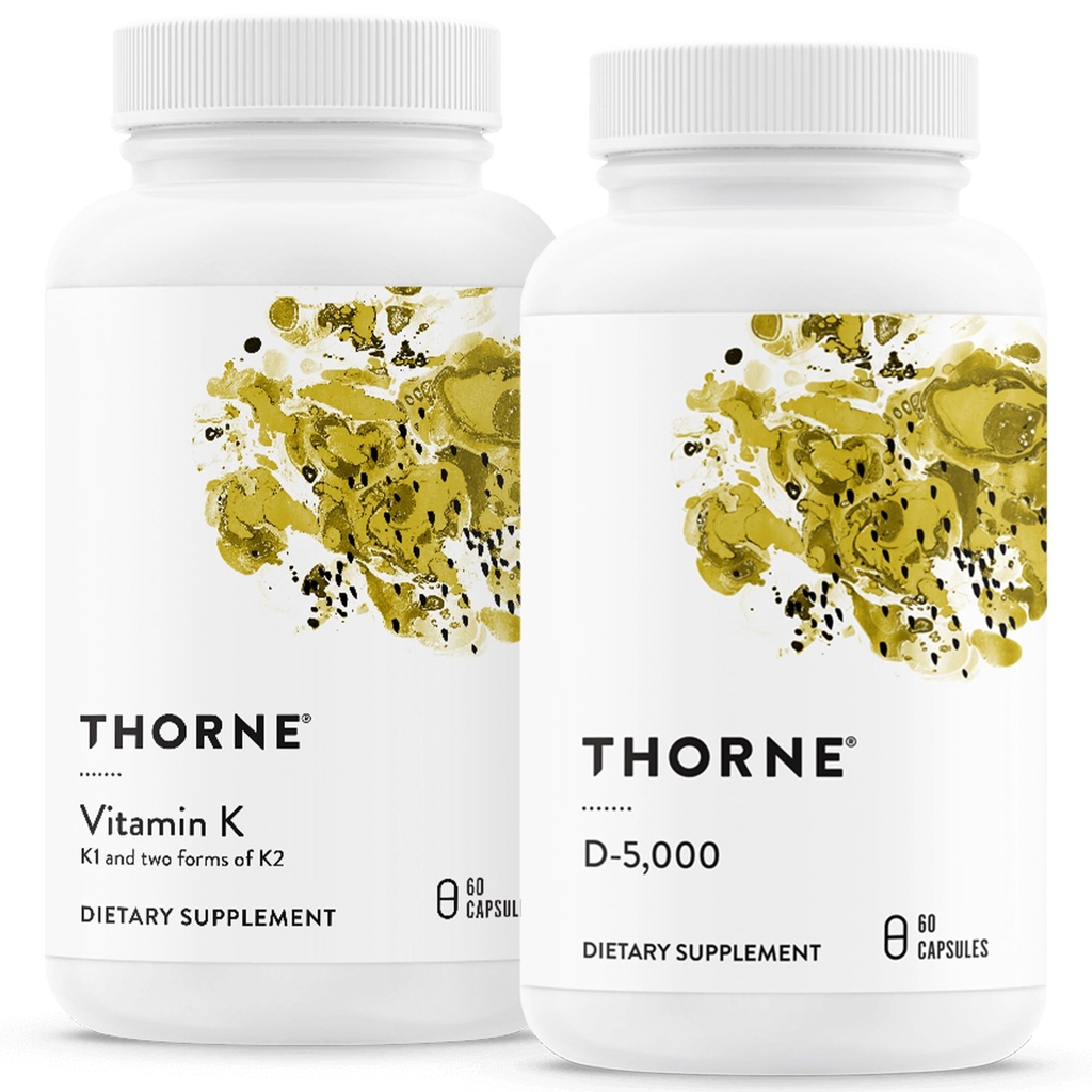THORNE - Bone Health Bundle - Vitamine K & Vitamine D-5000 Combo voor sterke botten - 30 tot 60 porties