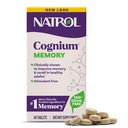 Natrol Cognium Geheugen, Hersengezondheid Supplementen voor volwassenen, Dieetsupplement voor Brain Health en klinisch weergegeven om geheugen te verbeteren en terug te roepen bij gezonde volwassenen, 60 tabletten, tot een 30 dagen levering