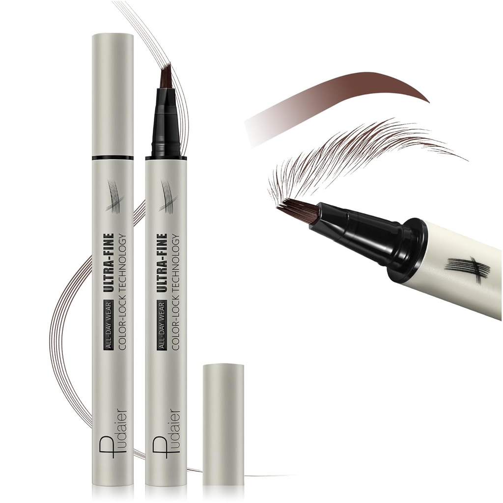Microbladerende wenkbrauwpotlood, vloeibare magische multi-tip wenkbrauwpotlood voor vrouwen, waterdichte wenkbrauwpen voor natuurlijke wenkbrauw, lange duurzame wenkbrauwen make-up Pen
