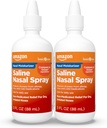 Basic Care Premium Saline Nasal Moisturizing Spray, onmiddellijk verzachtende neus mist neusspray, niet-gemedicineerde verlichting, 3 fl oz (pakket van 2)