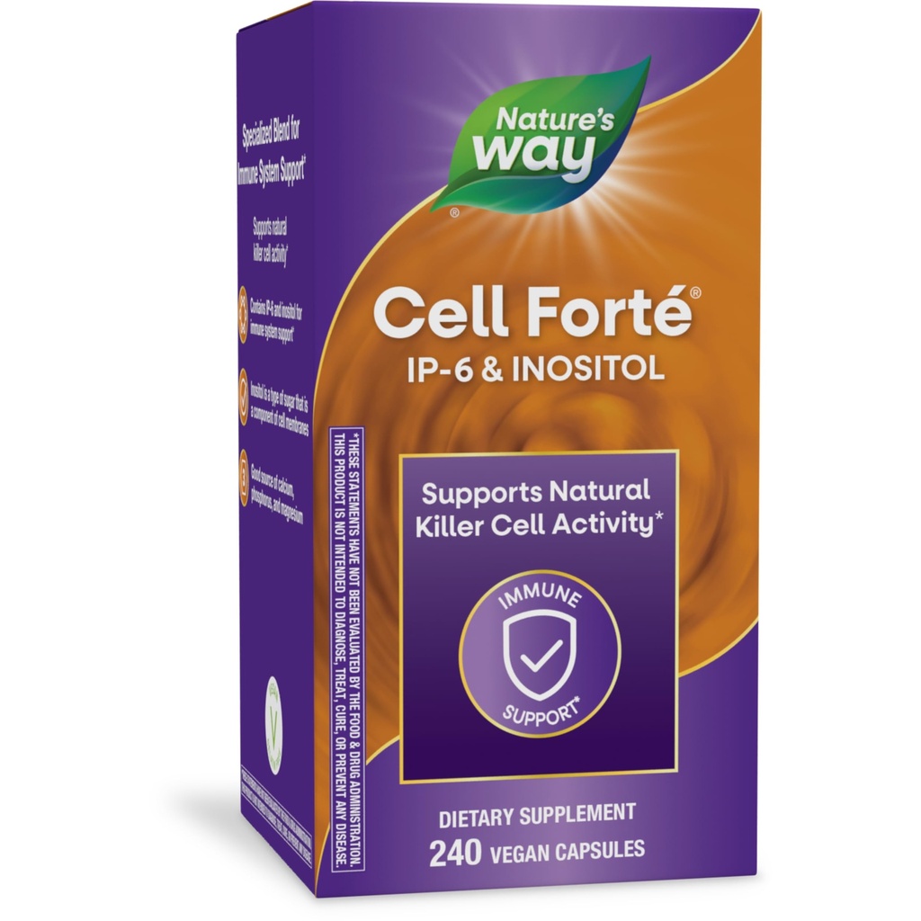 Nature's Way Cell Forte IP-6 & Inositol Immune Support Supplement met Calcium, Fosfor en Magnesium*, Glutenvrij, Veganistisch, 240 Capsules (Verpakking mei Vary)