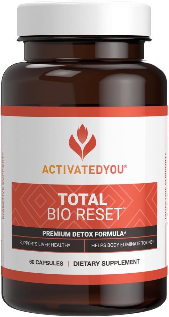 ACTIVATHYOU Total Bio Reset- Detox Formula for Cleansing & Flushing Digestive System for Radiant Skin & Sustained Energy w/Chlorella, Kiwi Fruit, and Dandelion Root (60 Capsules)