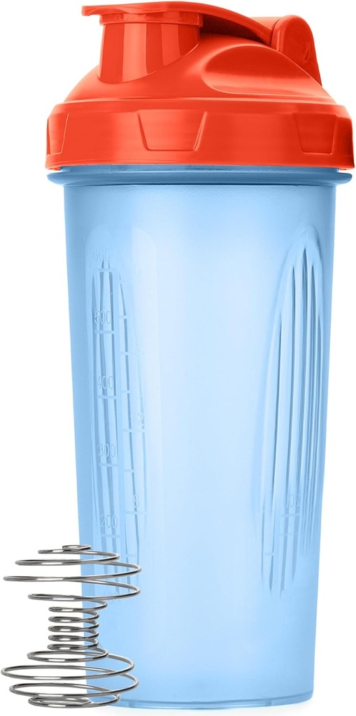 Mr. Pen- Shaker flessen voor eiwitmixen, 28 oz, 1 Pack, Blauw met oranje top, Proteïne Shaker fles met draad whisk bal, Blender fles