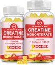 (2 Pack) Creatine Monohydraat Gummy, Suiker Gratis Kauwbare Creatine Supplementen voor mannen en vrouwen, Creatine Gummy Gains voor het bouwen van spier, energie, pre-workout, Ananas smaak