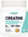 Nutricost Creatine Monohydraat Poeder voor Vrouwen, Gemicroniseerd, Perzik Mango, 100 porties - Vegetarisch, Niet-GMO, Glutenvrij