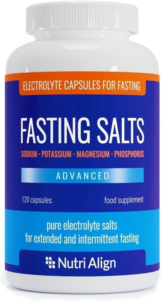 Nutri-Uitlijnen Vasten Zouten Vasten Elektrolyten Geavanceerd, 120 Capsules Puur Elektrolyten voor Vasten - Intermitterende & Uitgebreide Vasten 