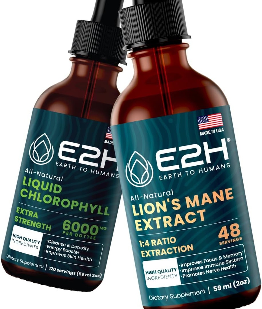 E2H: Vloeistof Chlorofyl en Lion's Mane Mushroom 