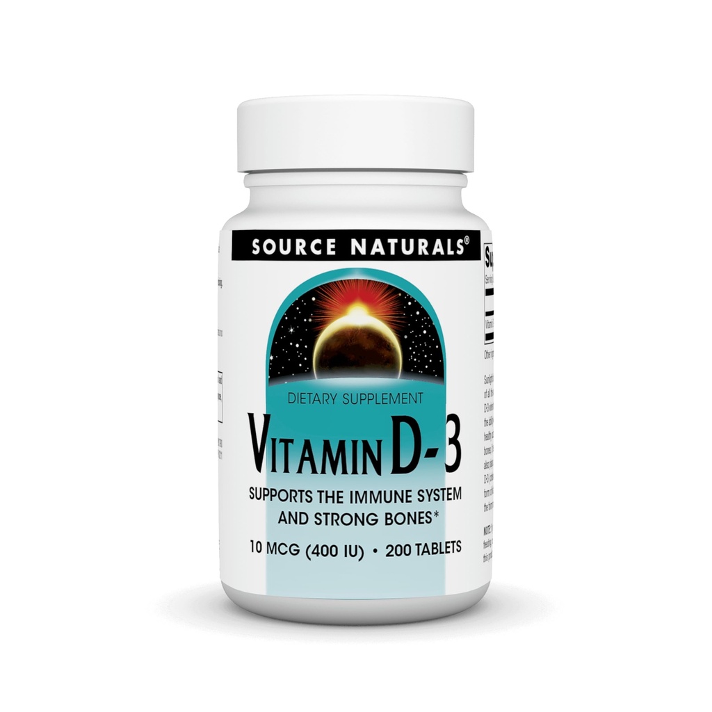 Bron Naturals Vitamine D-3 400 IE 200 tabletten