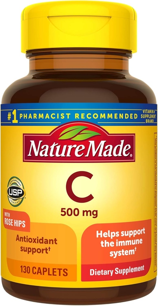 Vitamine C 500 mg Capleten met Rose Hips, 130 Tellen