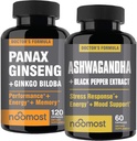 NooMost Authentic Korean Red Panax Ginseng + Organic Ashwagandha with Ginkgo Biloba & Black Pepper