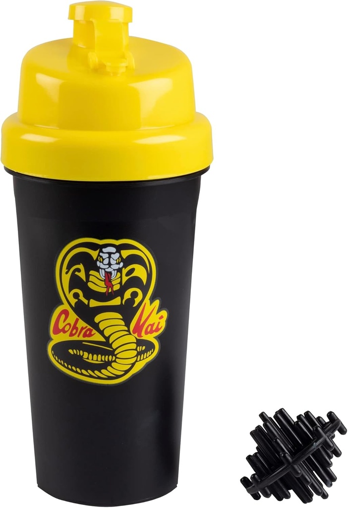 Karate Kid Cobra Kai 25oz Shaker Bottle w/Blender Mixer Ball - Drinkmetingen, Fliptop, Leakproof Schroef Lid- Blend Proteïnepoeder, Sportdranken, Shakes, Smoothies - officieel gelicentieerd