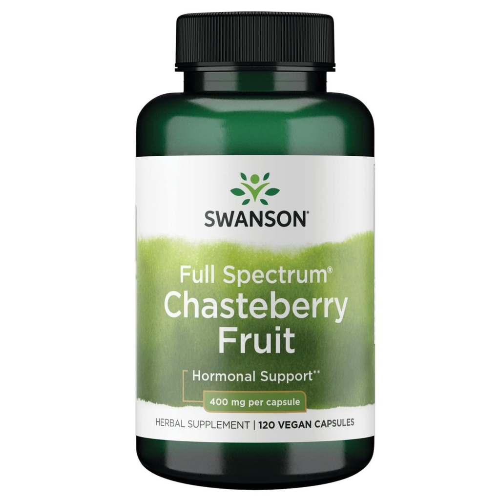 Swanson Chasteberry Fruit - Herbal Supplement Promoting Women's Health & Menopausal & Menstrual Support - May Support Balance & Skin Health - (120 Capsules, 400mg Elk)