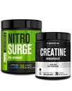 Ge Jacked Factory NITROSURGE Pre Workout Supplement (Blue Raspberry) Createine Monohydraat poeder 150g voor spiergroei, verhoogde kracht, verbeterde energie