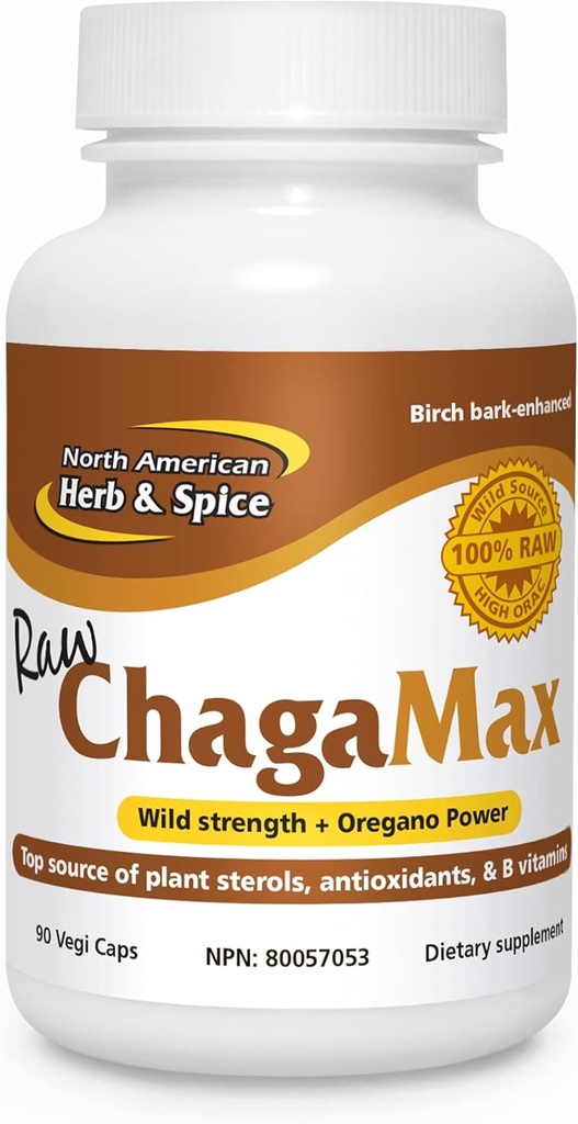North American Herb & Spice ChagaMax - 90 Capsules - Adaptogen, Adrenal Support, Endurance & Stamina - Chaga Wild Mushroom Supplement, Whole Food Herbs - Non-GMO - 90 total servings