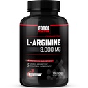 Force Factor L-Arginine Nitric Oxide Supplement met BioPerine te helpen bouwen spier en ondersteuning Sterkere bloedstroom, Circulatie, Nutriënt levering, en pompen, L-Arginine 3000mg, 3g, 150 Capsules