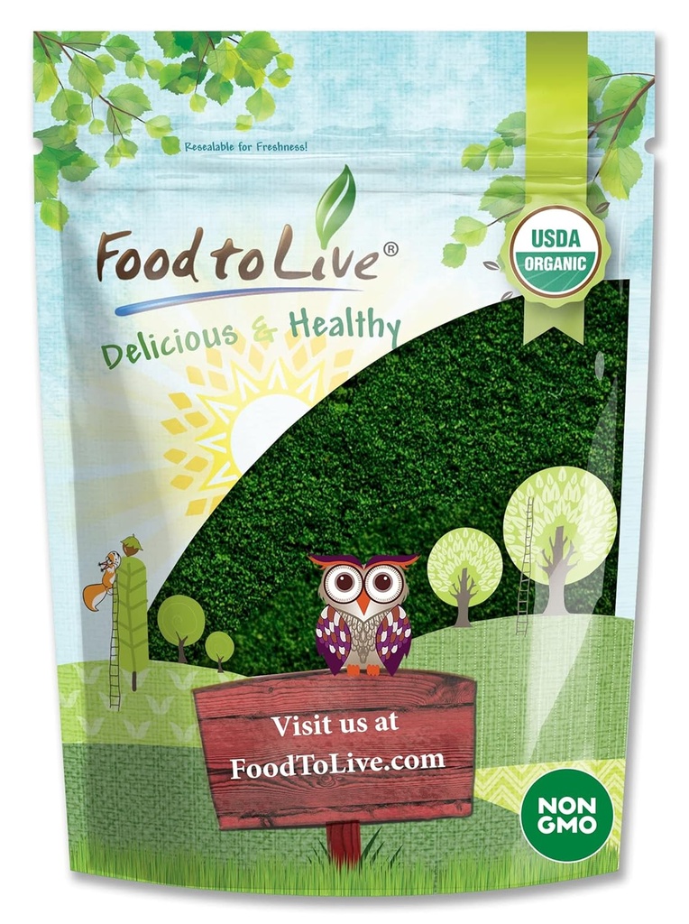 Food to Live Biologische Algenpoedermix, 4 Ponden Spirulina en Chlorella 50/50 Blend, Non-GMO, Rijk aan Chlorofyl, Rauw, Pure, Vegan Superfood, Bulk, Groot voor Smoothies, Goede Bron van Proteïne