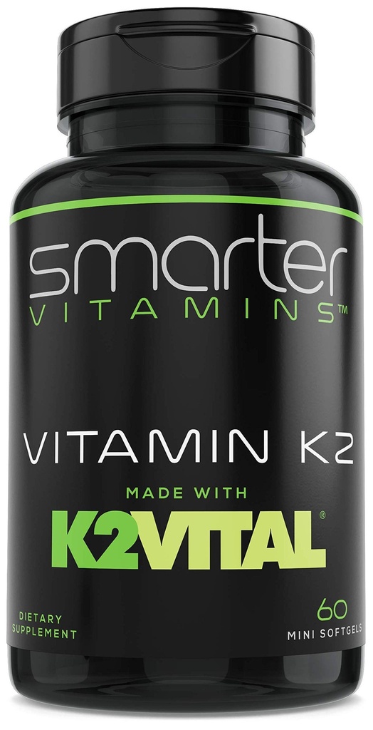 Slimmere vitamine K2 MK7 100mcg, gemaakt met K2VITAL en Kale, 60 vloeibare softgels