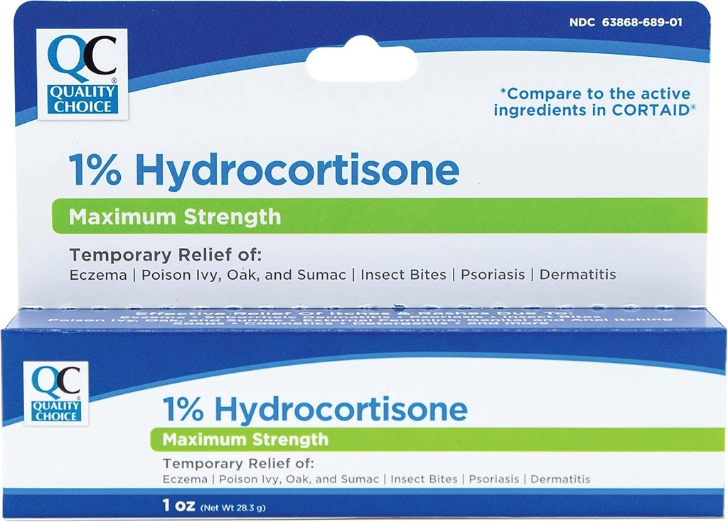 Kwaliteit keuze Maximum sterkte Hydrocortison crème 1% 1 Ounce (28g) , Dozen (verpakking van 6)