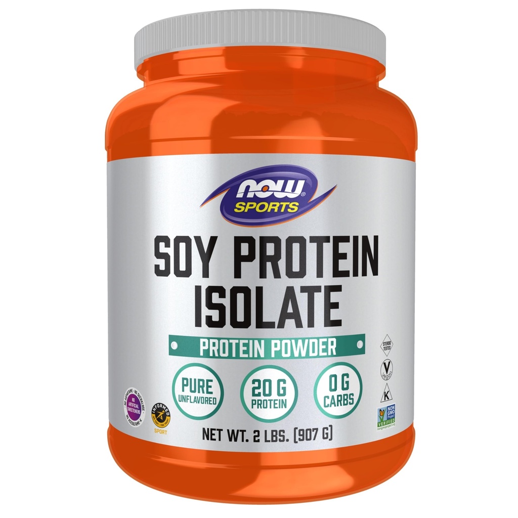 NU Foods Sports Nutrition, Soja Protein Isoleer 20 g, 0 Carbs, Ongearomatiseerd Poeder, 2-Pond