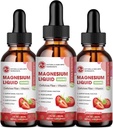 M inch (3 Pack) Magnesium Glycinate Drops - Magnesium Liquid Supplement 1000mg met Fiber Bromelain Vitamine B,C,D - 98% Absorptie dan Pillen Gummies