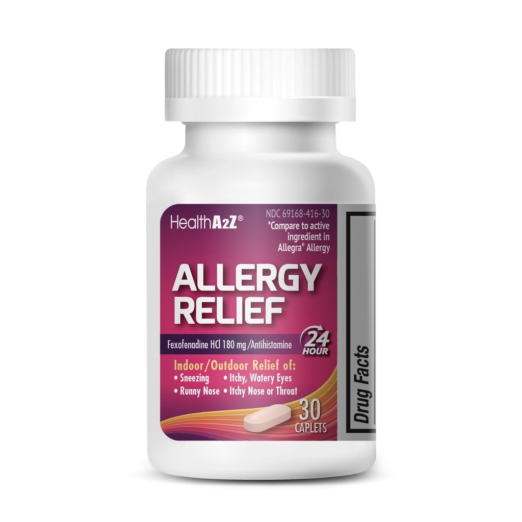 HealthA2Z Fexofenadine Hydrochloroide 180mg, Antihistamine for Allergy Relief, 24-uurs antihistamine for Allergy Relief (30 Tellen (pakket 1))