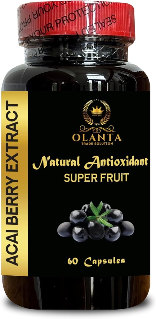 ACAI Berry Extract - Antioxidanten Supplement, Acai Pillen, Acai Berry Poeder, Glutenvrij, Wellness Boost Formule - Fles 60 Capsules