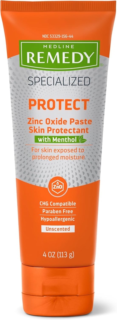Medline Remedy gespecialiseerd zinkoxide pasta met Menthol (4 oz tube), ongeparfumeerde, Calamine, Incontinence Care, Luier Rash, Natness Protection, Hypoallergeen, Paraben Vrij, Volwassenen, Verzachten