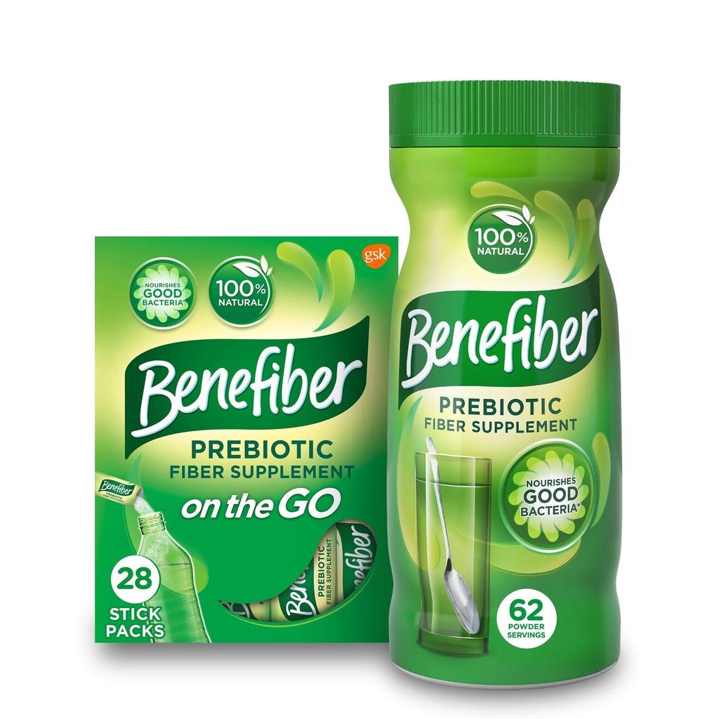 Benefiber Daily Prebiotic Dietary Fiber Supplement Powder Stick Packs, 28 Sticks, 3,92 Ounces Elke en Benefiber Daily Prebiotic Dietary Fiber Supplement Powder, 62 Servers / 8.7 Ounces