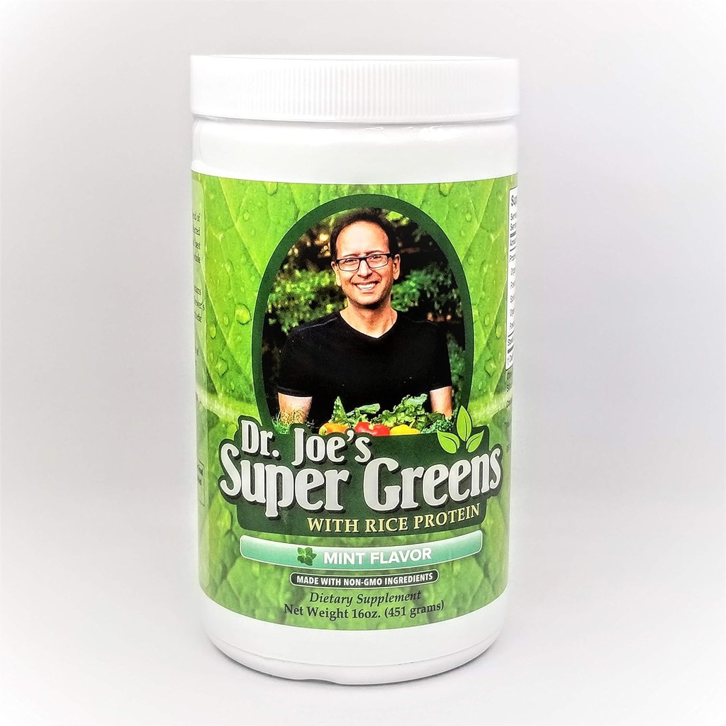 Dr. Joe's Super Greens - Mint Flavor - Veganistisch, Groen, Superfood Poeder met Rijst Proteïne