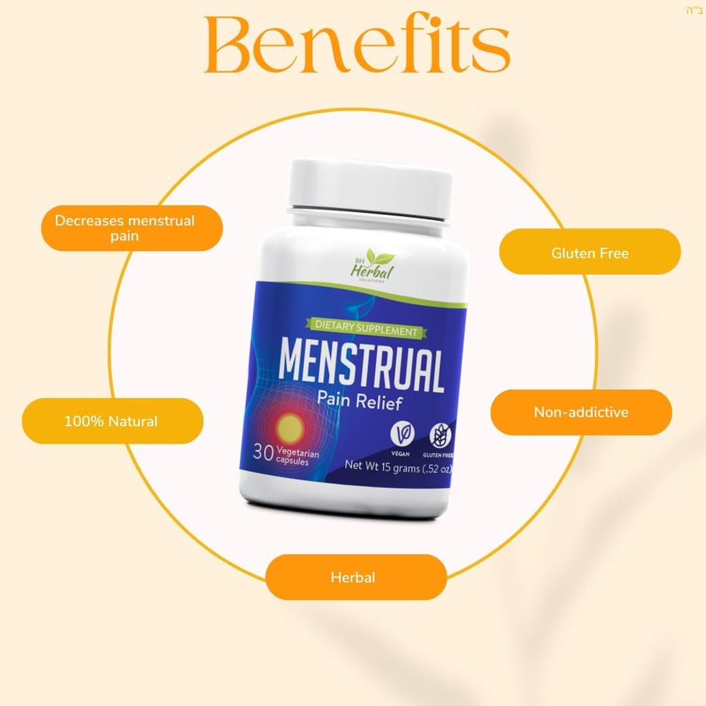 Menstruele periode symptomen verlichting - Premenstruele Krampen Relief - 100% natuurlijke en kruiden