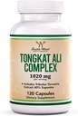 Tongkat Ali - 1000mg (2 maand aanbod) - Mannen gezondheid - 200:1 Extract van (Longjack) Eurycoma Longifolia, met 20mg Tribulus Terrestris (Derde Geteste Partij) door Dubbel Hout
