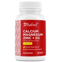 Safrel Calcium Magnesium Zink met Vitamine D3, 300 tabletten - Calcium 1000 mg, Magnesium 400 mg, Zink 20 mg & D3 600 IE per portie