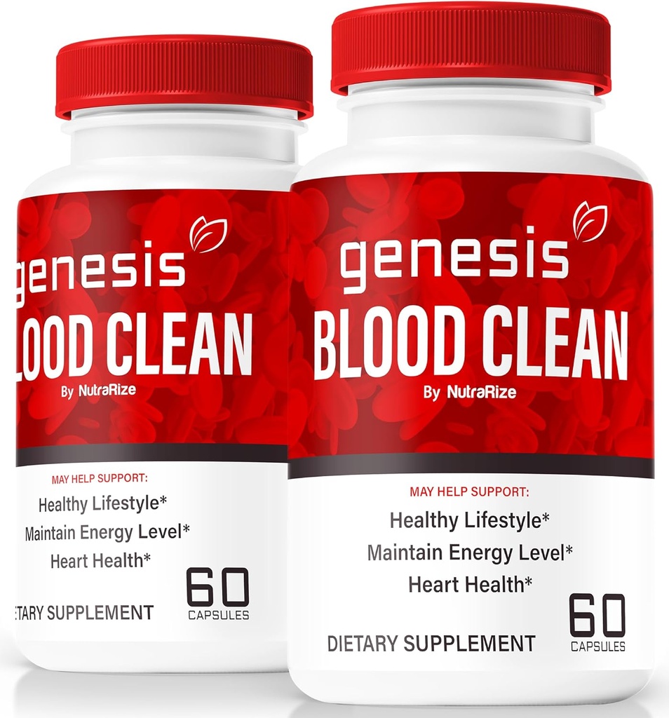 (2 Pack) Genesis Blood Clean Capsules - Officiële formule ter ondersteuning van ontgifting en reiniging, natuurlijke ondersteuning voor welzijn, Premium Genesis Health Blood Clean Pillen, GenesisBloodClean Pastillas (120 capsules)