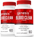 (2 Pack) Genesis Blood Clean Capsules - Officiële formule ter ondersteuning van ontgifting en reiniging, natuurlijke ondersteuning voor welzijn, Premium Genesis Health Blood Clean Pillen, GenesisBloodClean Pastillas (120 capsules)