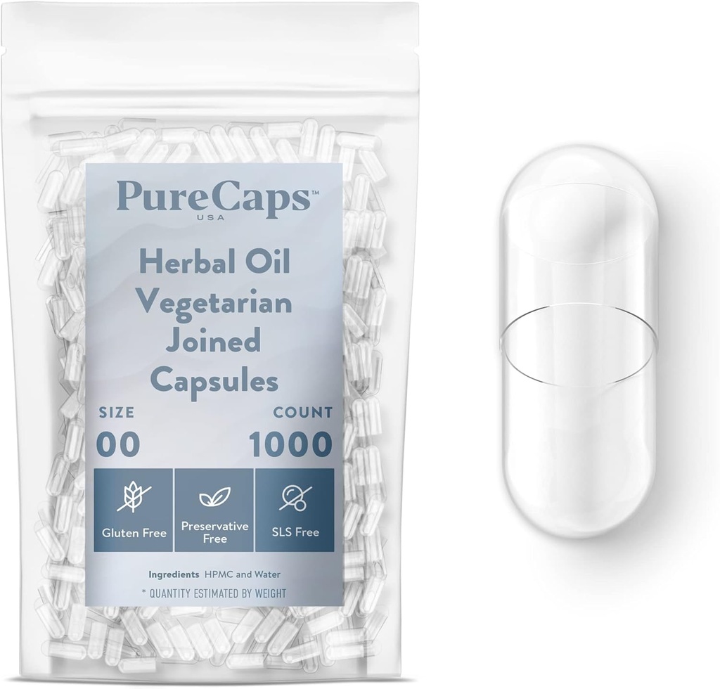 Purecaps USA - Lege plantaardige olie Vegetarische Vegan Pillen Capsules Maat 00