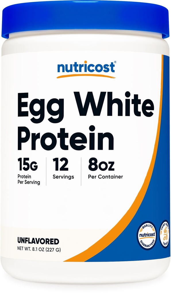 Nutricost Egg White Protein Powder 8oz (Unflavored) - Non-GMO, Glutenvrij