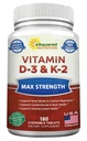 aSquared Nutrition Vitamine D3 met K2 Supplement-180 Kauwtabletten, max sterkte D-3 Cholecalciferol & K-2 MK7 ter ondersteuning van gezonde botten, tanden, hart -Antioxidant D3 & K2 MK-7 energieformule Volwassenen