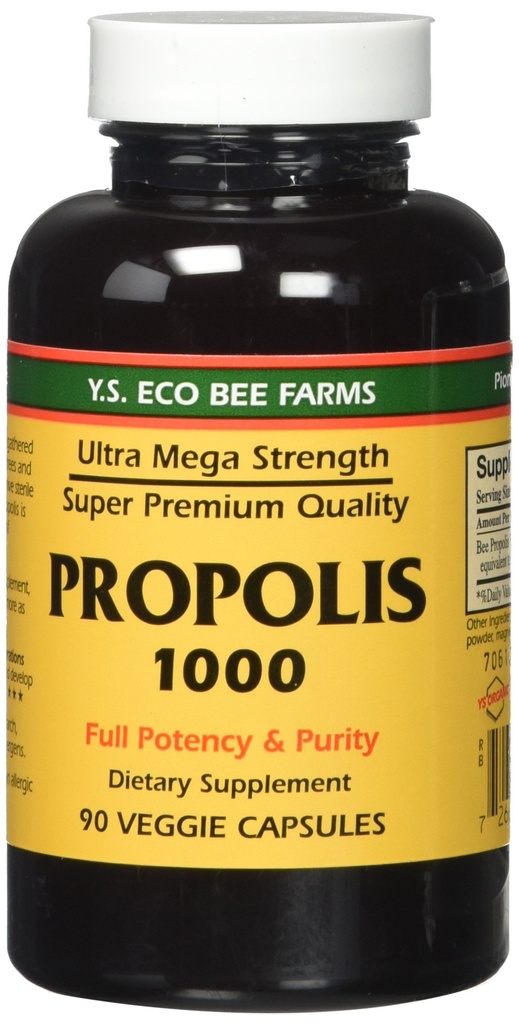 Propolis-raw Onbewerkt 1000mg Y.S. Biologische bijenbedrijven 90 Caps