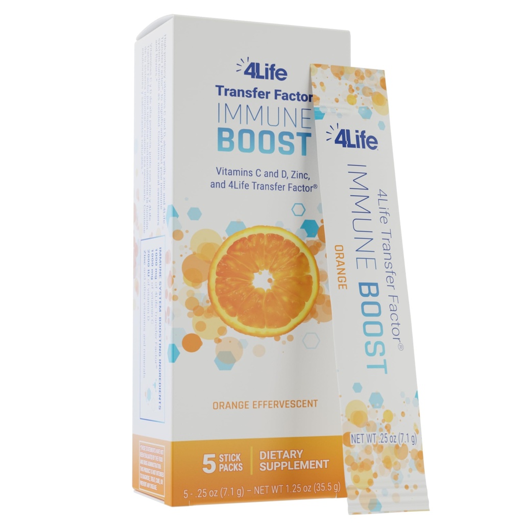 4Life Immune Boost - Breed Spectrum Immune Defense Transfer Factor, zink en vitamine C - 5 Powder Packs