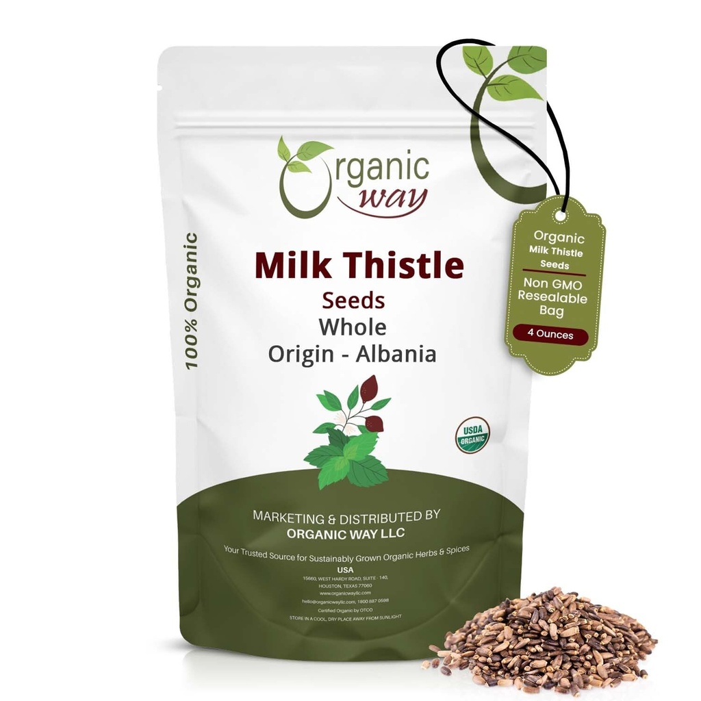 Biologische Way Whole Milk Thistle Seeds (Silybum marianum) - Kruidenthee 
