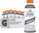 Gatorade Zero met eiwit, 10g Wei Proteïne Isolaat, Zero Sugar, Vloeibare Elektrolyten, Glacier Cherry, 16,9 Fl Oz Fles, 12 Pack
