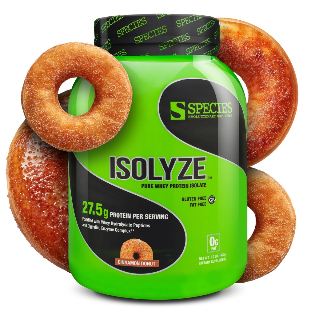 Soort Voeding Isolyse Wei Proteïnepoeder, 100% Wei Isolaat voor spieropbouw, 27.5g Proteïne per scoop, Geen suiker en weinig vet (kaneeldonut, 44 porties)