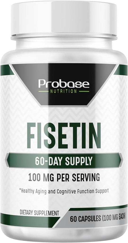 Probase Nutrition Fisetin Senolytische Supplement 100mg High Potency 60-Day Supply for Cellular Health