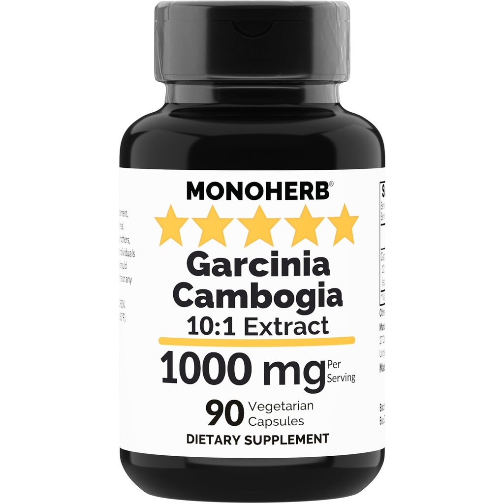 Garcinia Cambogia 1000 mg - 90 Veg Capsules - High Potency 10:1 Extract